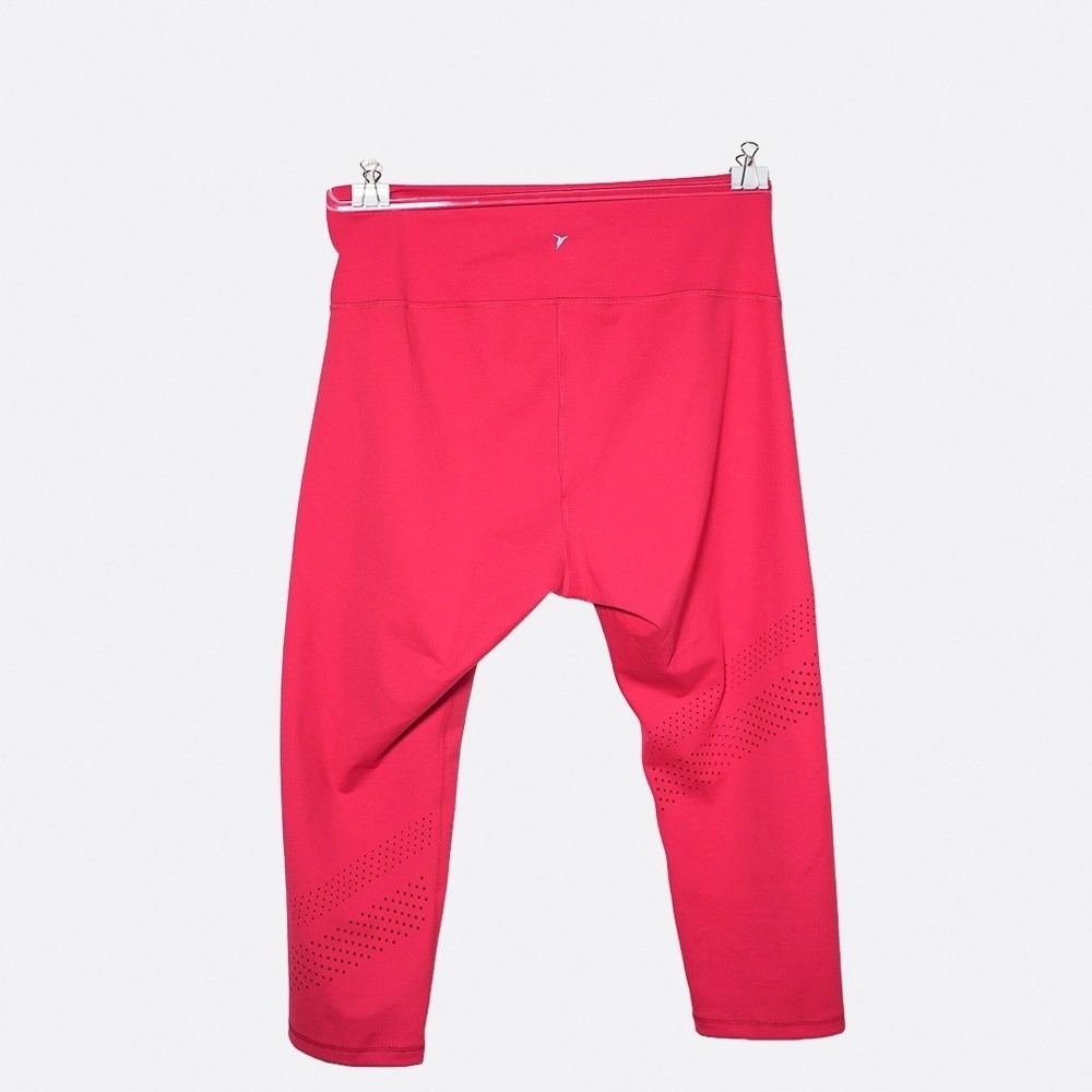 Vibrant Neon Dragonfruit High Rise Laser Cut Capri Leggings Active Plus 1X XL - Picture 3 of 9